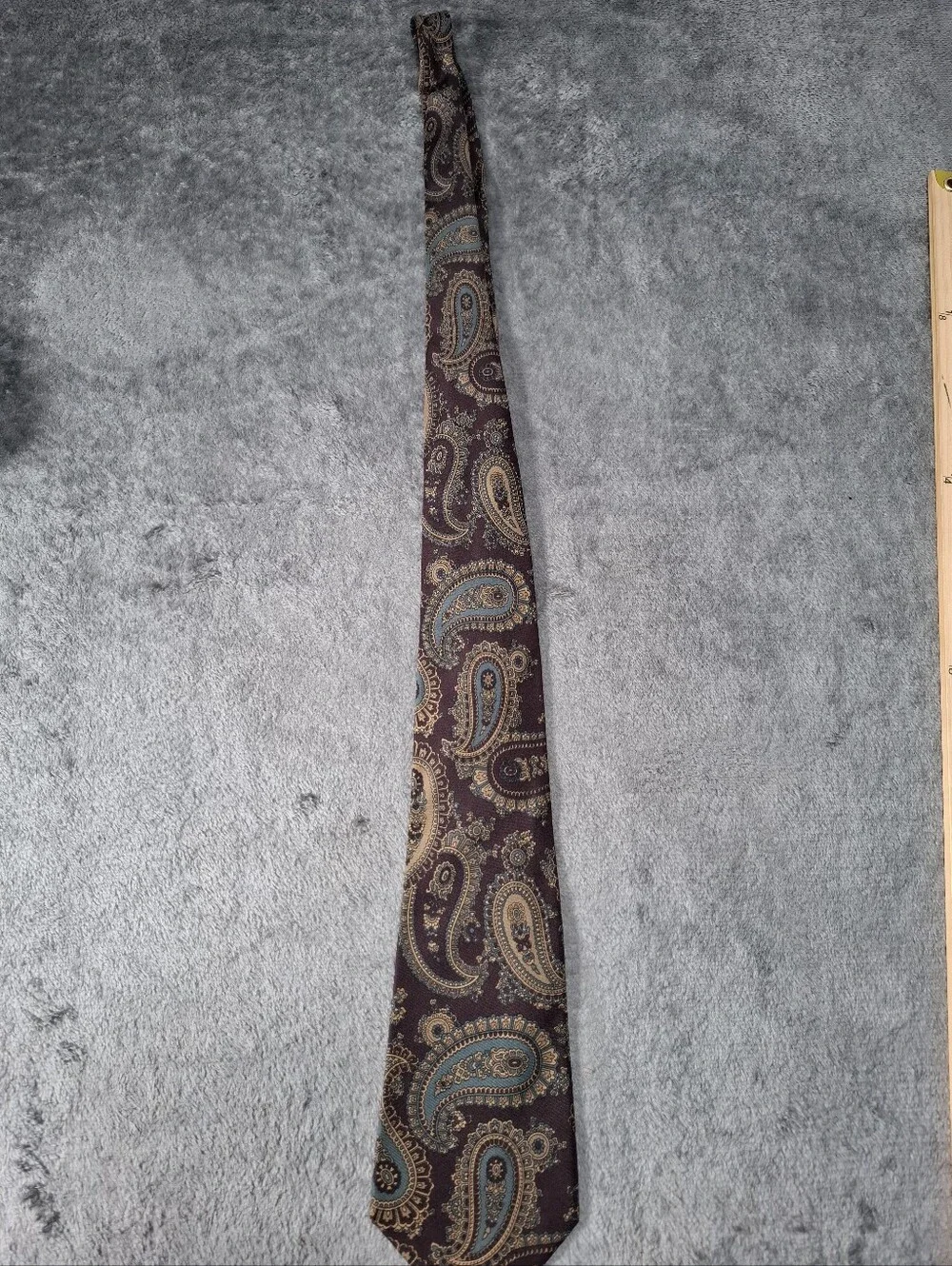 Brioni Italy 100% Silk Tie Burgundy Teal Paisley Men's Luxury Necktie Classic